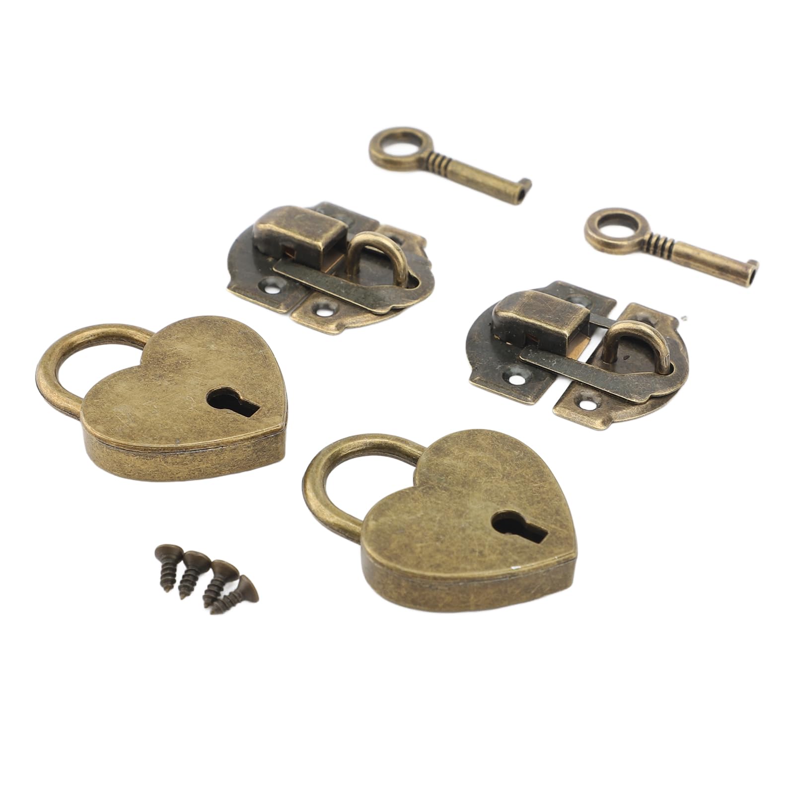 Wooden Box Padlock Set, Zinc Alloy Hasp Clasp Hasp Latch Heart